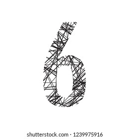 Line Number Six design vector template