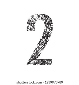 Line Number Two Logo Design Template Element