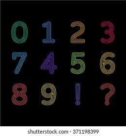 Line numbers color set. Vector design template elements for your application or corporate identity.