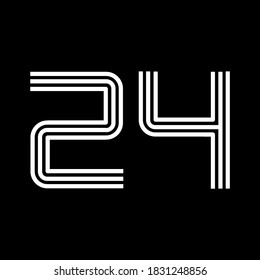 Line numbers logo template illustration. there is number 24
