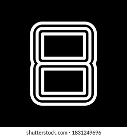 Line numbers logo template illustration. there is number 8