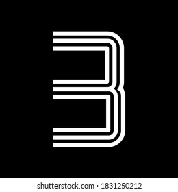 Ilustración del logotipo de números de línea. hay número 3