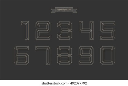 Line Numbers on Grey Background - Vector Font