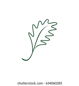 Line oak leaf logo design
