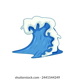 línea olas oceánicas de dibujos animados. textura de surf, elemento río, forma de la naturaleza línea olas oceánicas signo. símbolo aislado ilustración vectorial