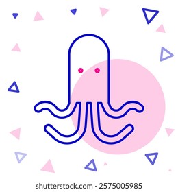 Line Octopus icon isolated on white background. Colorful outline concept. Vector