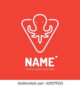 Line octopus. Logo design vector template. Symbol concept icon.