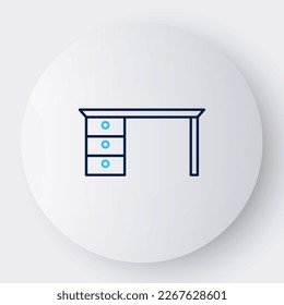 Icono de escritorio de la línea de Office aislado en fondo blanco. Concepto de esquema colorido. Vector