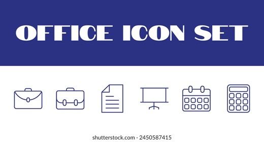 Line Office Icons Set Vector Office Business Illustration Icons set 