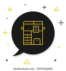 Line Office multifunction printer copy machine icon isolated on white background. Colorful outline concept. Vector