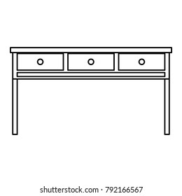 line office wood desk object with drawers