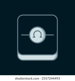 Line Ohmmeter icon isolated on black background. Flat filled outline style with shadow. Vector