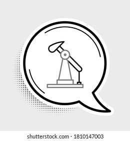 Icono de la bomba de aceite o del gato de la bomba aislado en el fondo gris. Plataforma petrolera. Concepto de esquema colorido. Vector