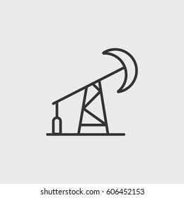 Line  oil rocking machine icon illustration isolated vector sign symbo