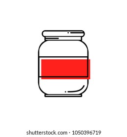 Line oil solvent jar icon vector illustration