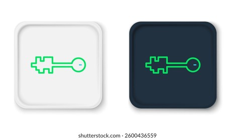 Line Old key icon isolated on white background. Colorful outline concept. Vector