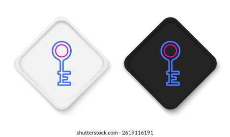 Line Old key icon isolated on white background. Colorful outline concept. Vector