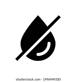 Line on drop vector icon, isolated on white background