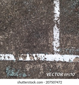 Line on grunge concrete background - Vector