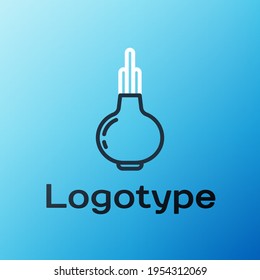 Line Onion icon isolated on blue background. Colorful outline concept. Vector Illustration