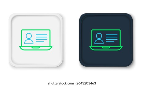 Line Online class icon isolated on white background. Online education concept. Colorful outline concept. Vector