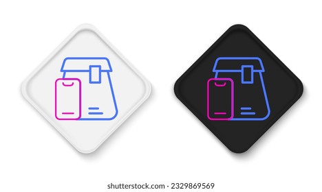Line Online ordering and fast food delivery icon isolated on white background. Colorful outline concept. Vector
