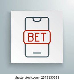 Line Online sports betting icon isolated on white background. Sport bet bookmaker. Betting online make money. Colorful outline concept. Vector