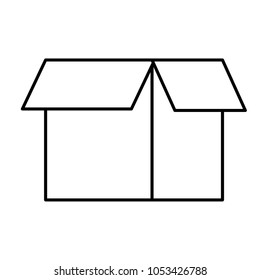 line open box package object icon vector illustration