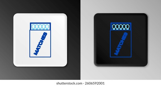 Line Open matchbox and matches icon isolated on grey background. Colorful outline concept. Vector