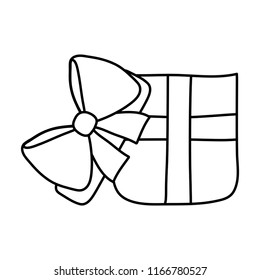 line open present box with ribbon bow