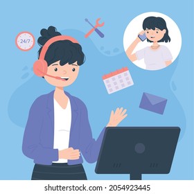 line operator supports a customer