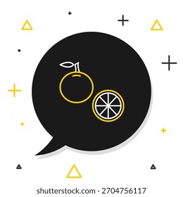 Línea icono de fruta naranja aislado sobre fondo blanco. Concepto de contorno colorido. Vector