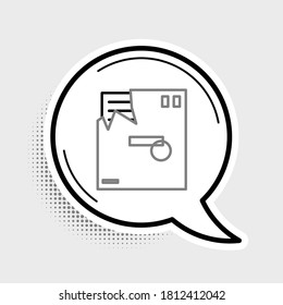 Line Ordered envelope icon isolated on grey background. Email message letter symbol. Colorful outline concept. Vector