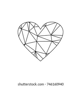 line origami heart logo