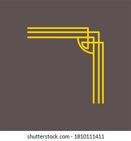 Line ornament corner concept. Vector  line corners for vintage frames illustration