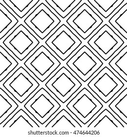 Line ornament pattern. Black and white endless abstract texture for prints, textiles, wrapping, wallpaper, website etc. Vector illustration. 