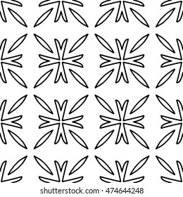 Line ornament pattern. Black and white endless abstract texture for prints, textiles, wrapping, wallpaper, website etc. Vector illustration. 