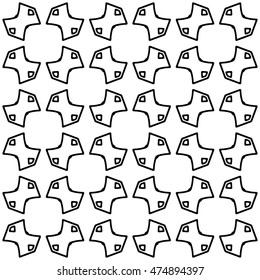 Line ornament pattern. Black and white endless abstract texture for prints, textiles, wrapping, wallpaper, website etc. Vector illustration. 