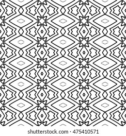 Line ornament pattern. Black and white texture for prints, textiles, wrapping, wallpaper, website etc. Vector illustration. 