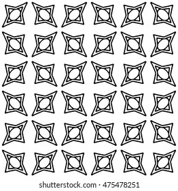 Line ornament pattern. Black and white abstract texture for prints, textiles, wrapping, wallpaper, website etc. Vector illustration. 