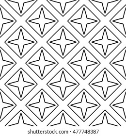 Line ornament pattern. Black and white endless abstract texture for prints, textiles, wrapping, wallpaper, website etc. Vector illustration. 