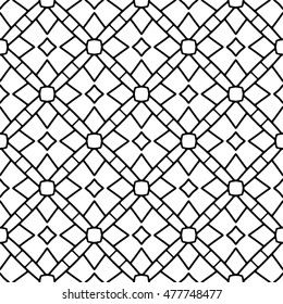 Line ornament pattern. Black and white endless abstract texture for prints, textiles, wrapping, wallpaper, website etc. Vector illustration. 