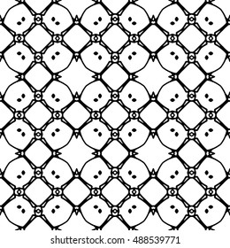 Line ornament pattern. Black and white endless abstract texture for prints, textiles, wrapping, wallpaper, website etc. Vector illustration. 
