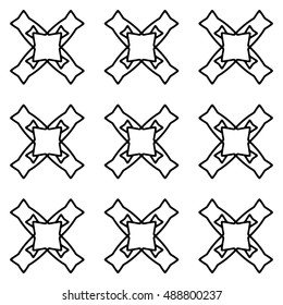 Line ornament pattern. Black and white endless abstract texture for prints, textiles, wrapping, wallpaper, website etc. Vector illustration. 