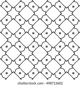 Line ornament pattern. Black and white endless abstract texture for prints, textiles, wrapping, wallpaper, website etc. Vector illustration. 