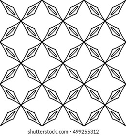 Line ornament pattern. Black and white endless abstract texture for prints, textiles, wrapping, wallpaper, website etc. Vector illustration. 