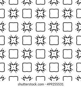 Line ornament pattern. Black and white endless abstract texture for prints, textiles, wrapping, wallpaper, website etc. Vector illustration. 