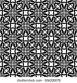 Line ornament pattern. Black and white endless abstract texture for prints, textiles, wrapping, wallpaper, website etc. Vector illustration. 