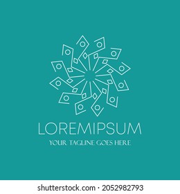 line ornament type of square and circular image graphic icon logo design abstract concept vector stock. Can be used as a symbol related to motif or interior