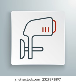 Line Outboard boat motor icon isolated on white background. Boat engine. Colorful outline concept. Vector